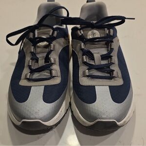 Brunello Cucinelli Men's Low Top Colorblock Sneakers Blue Gray White Lace Up